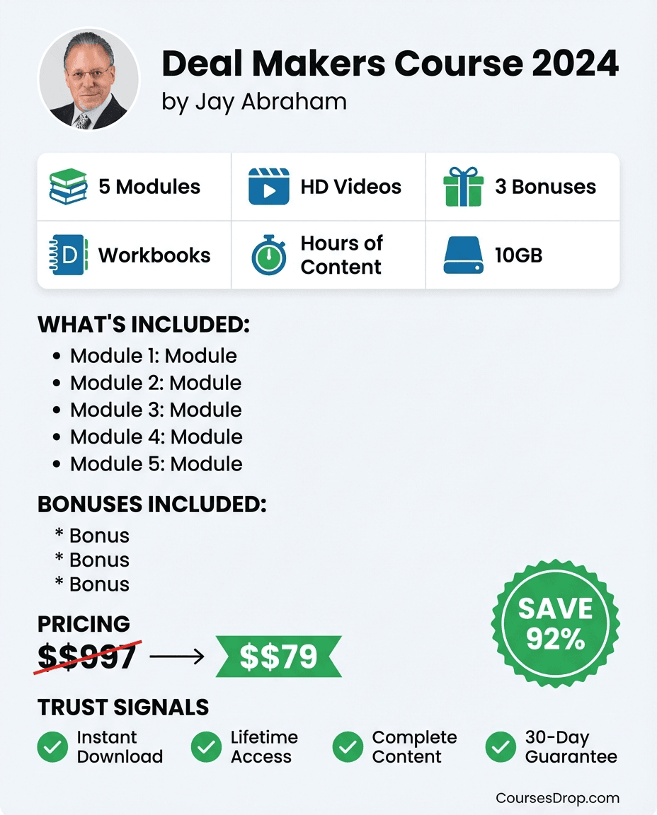 Deal Makers Course 2024 infographic