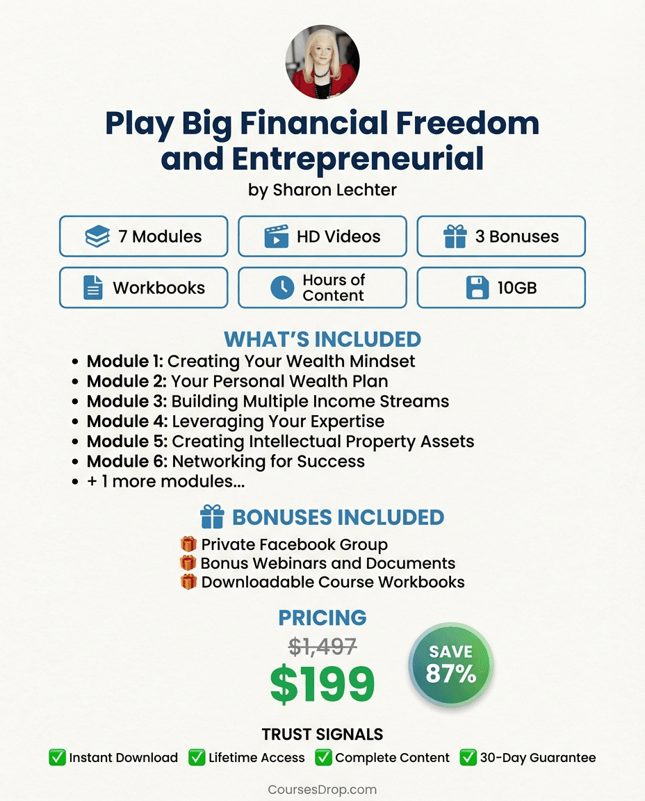 Play Big Financial Freedom and Entrepreneurial infographic